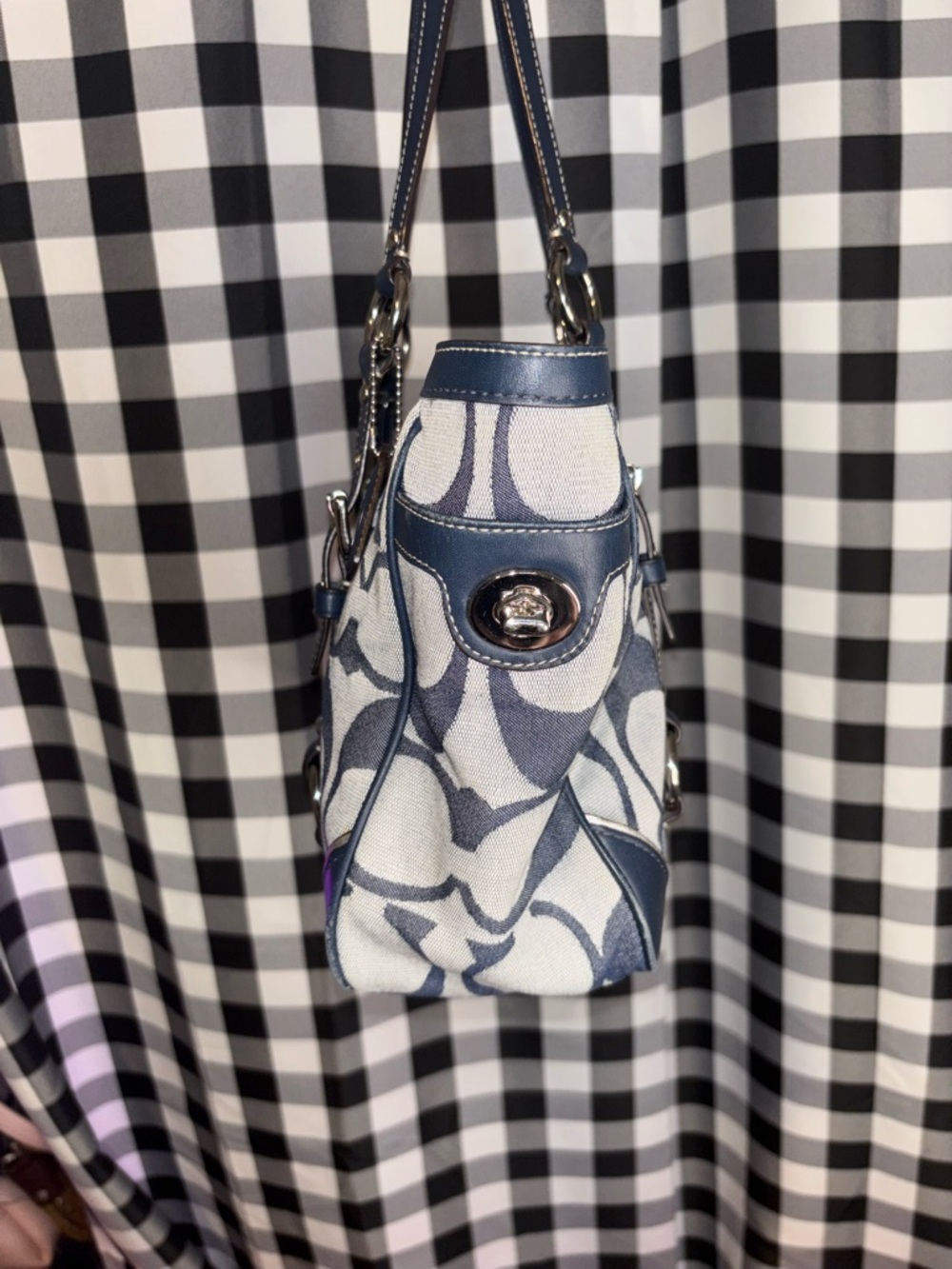 Coach Optic Blue Signature Jacquard Tote 2011 - Picture 4 of 7